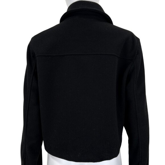 ZARA | Black Cropped Wool-Blend Utility Jacket | Silver Hardware | Size S - Picture 7 of 9